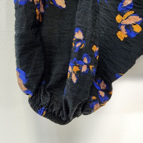 Ava And Viv Womens Top Size X Floral Sweetheart Neck Peplum Puff Sleeve Smocked - Picture 8 of 11